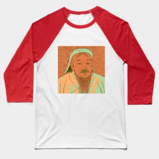 Genghis Khan Portrait Baseball T-Shirt